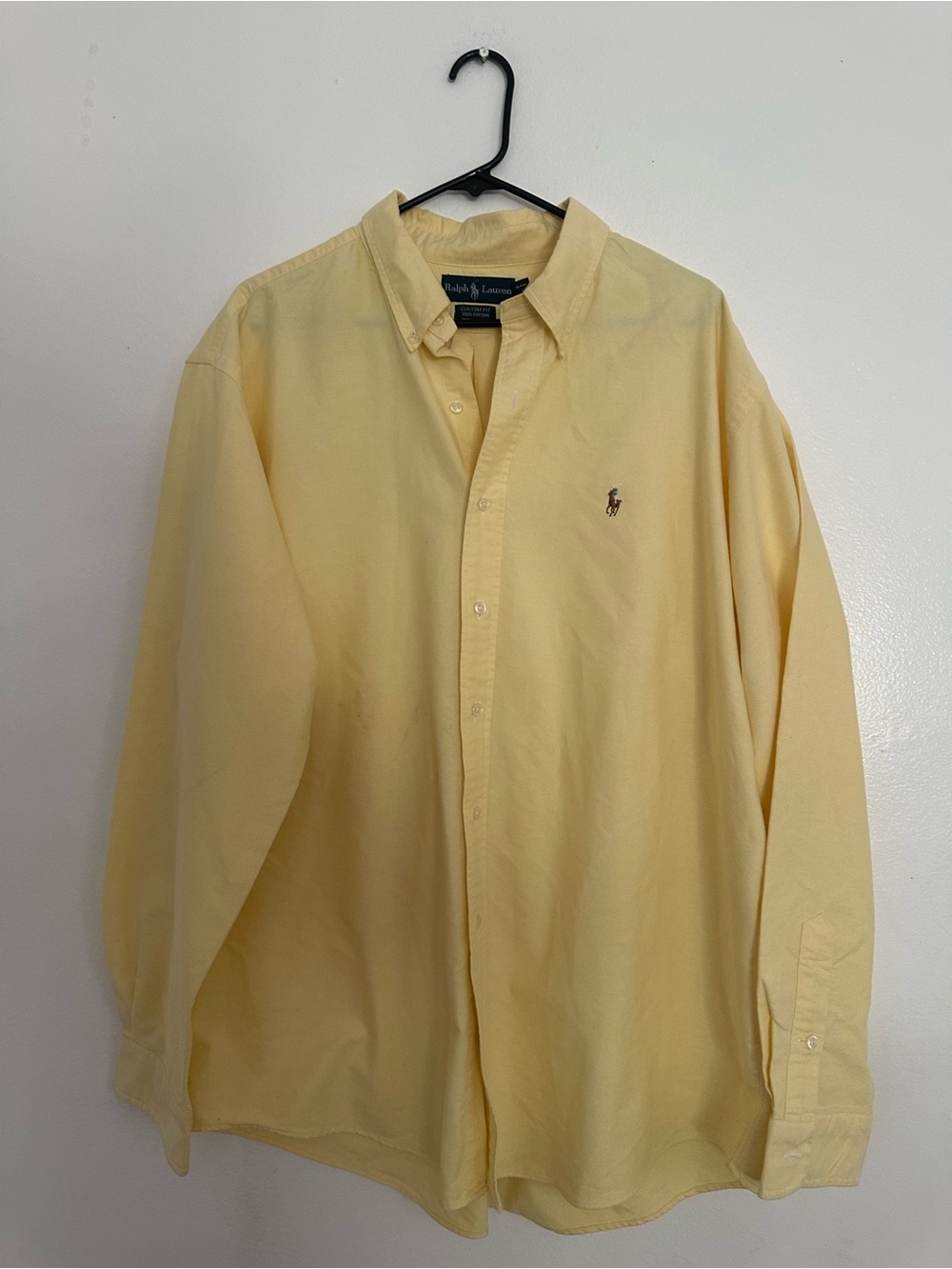 Ralph Lauren Pale Yellow Button-Down Oxford Shirt - Men's